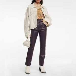 NWT Agolde Recycled Leather 90's Pinch Waist in Night Shade